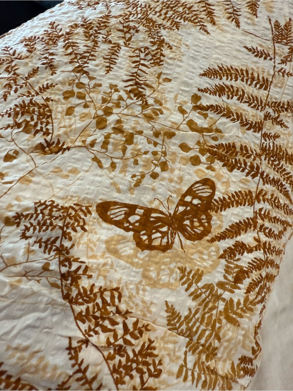Small Vintage Duvet Cover / Fabric in Shadow Fern Brown